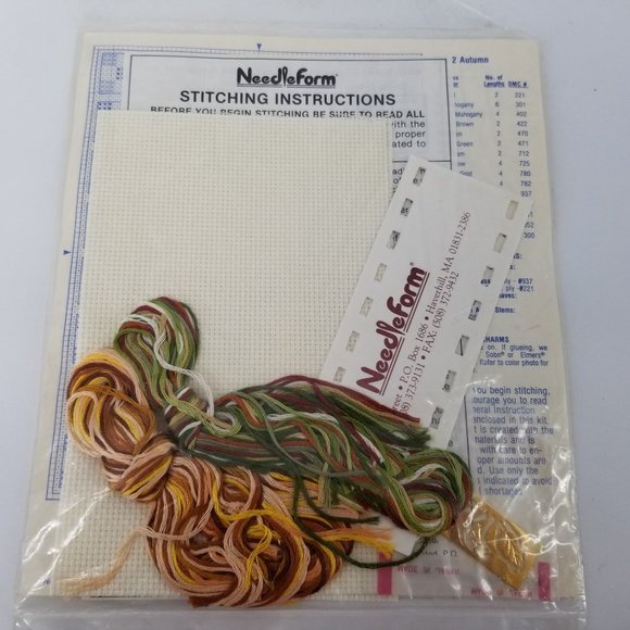 Charmables Counted Cross Stitch Kit Autumn Apple Tree 86312 Fall 1991 USA NEW - Picture 3 of 5